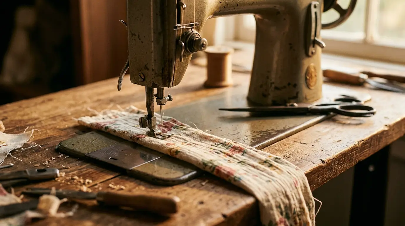 Photo d'illustration : machine à coudre dans un atelier de couture