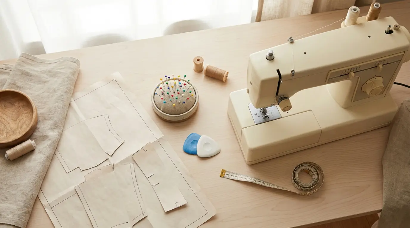 Photo d'illustration : machine à coudre dans un atelier de couture