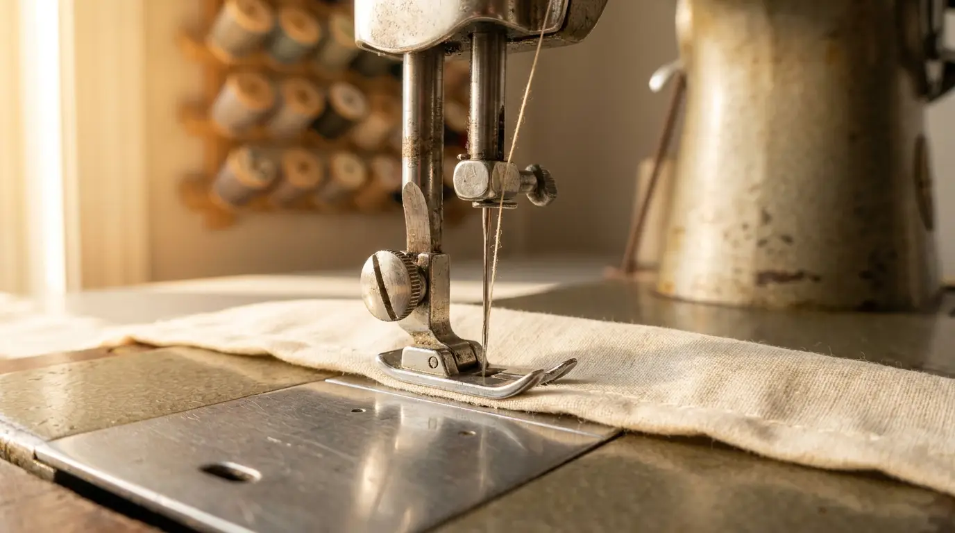 Photo d'illustration : machine à coudre dans un atelier de couture