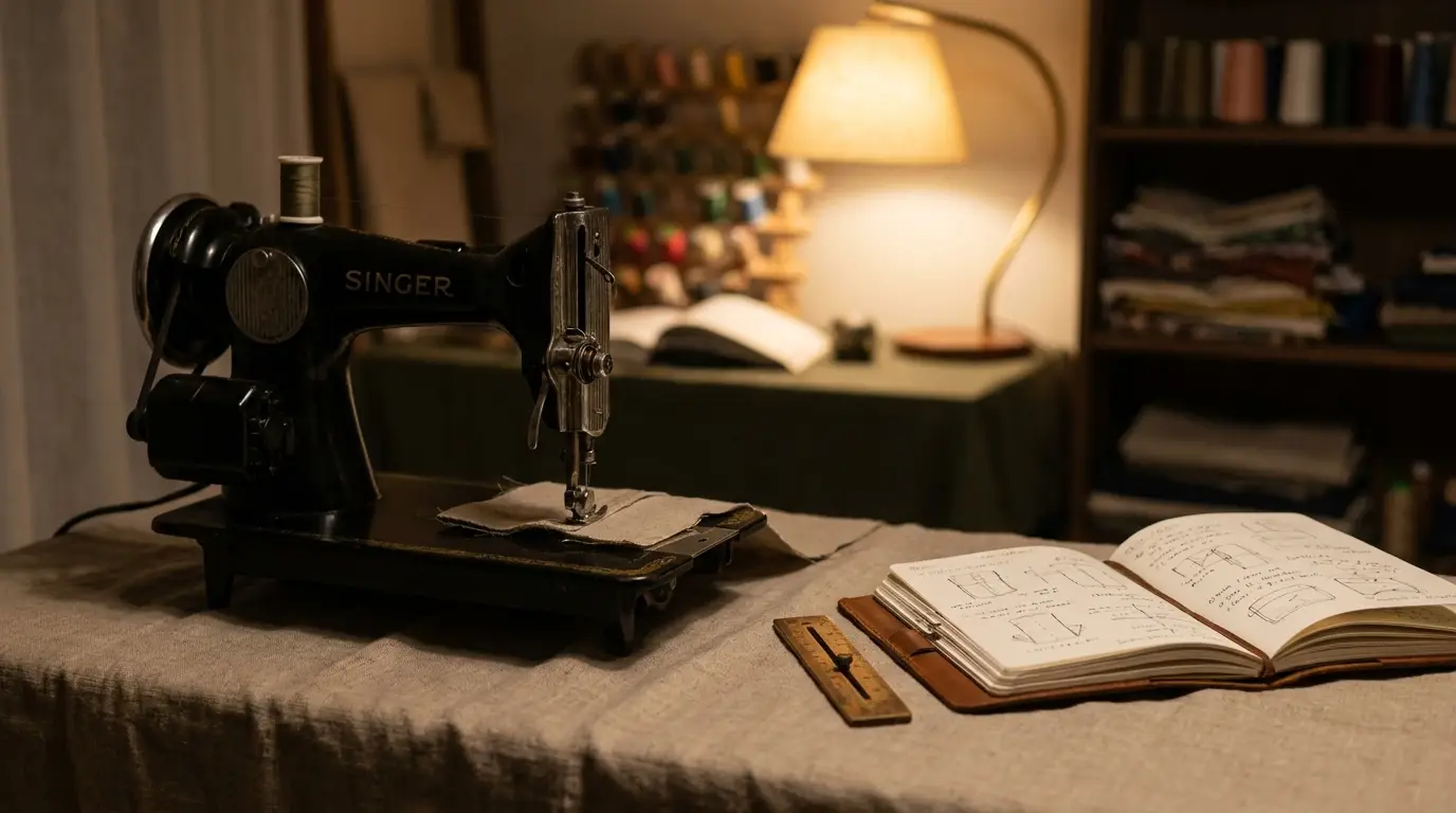 Photo d'illustration : machine à coudre dans un atelier de couture