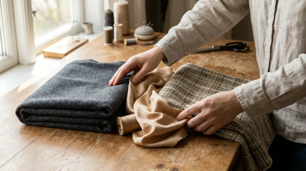 Laine feutrée, soie et tissu d'ameublement, des matières qui ne se prélavent pas
