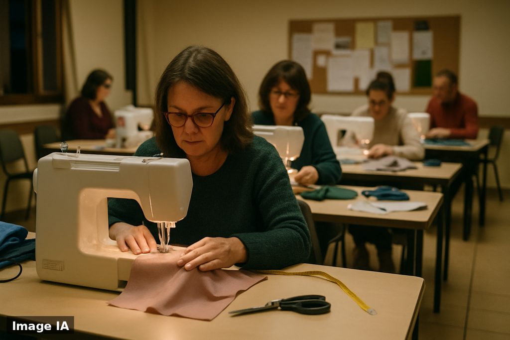 2 communes, 1 amicale laïque, les cours de couture reprennent à Bulat-Pestivien, ce qui surprend les habitants
