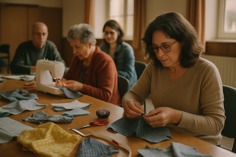 À Corsept, le Club couture relance ses ateliers, épingles et ciseaux de sortie, ce qui attire les curieux