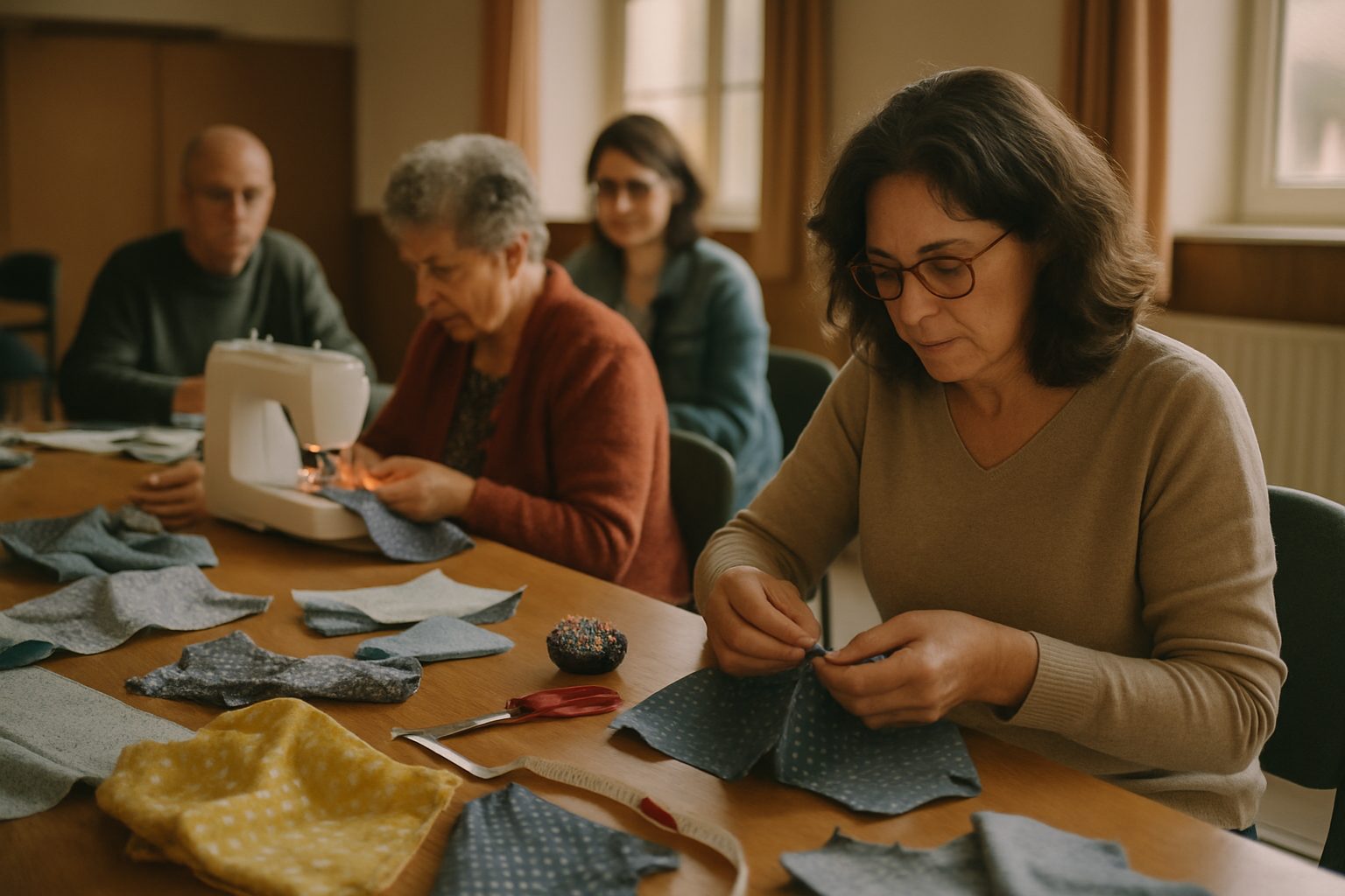 À Corsept, le Club couture relance ses ateliers, épingles et ciseaux de sortie, ce qui attire les curieux